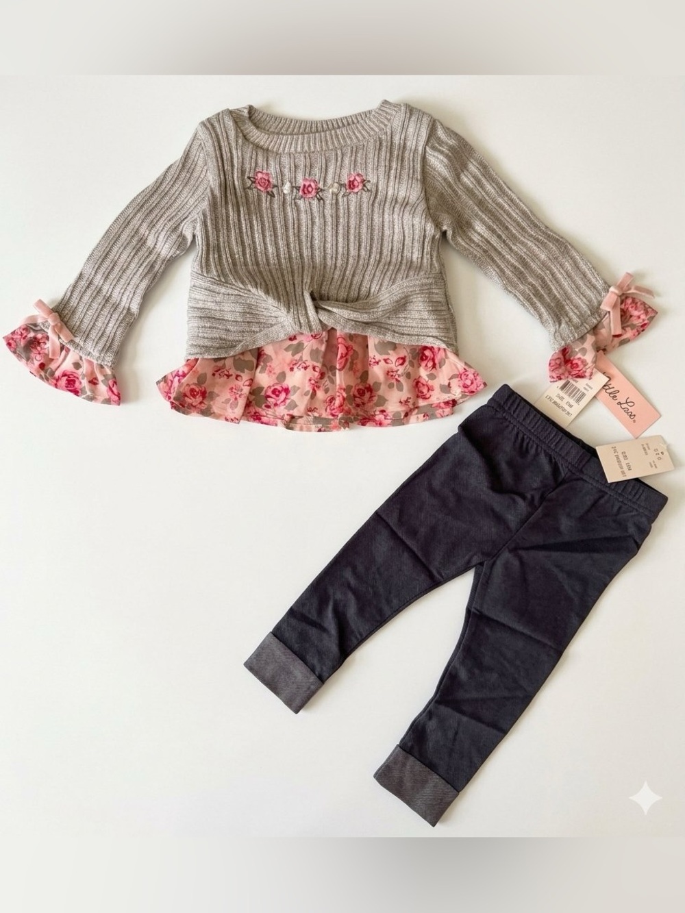 Little Lass Layered Sweater & Legging Set 12M